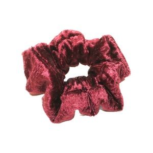Standard Maroon Crushed Velvet  Scrunchie